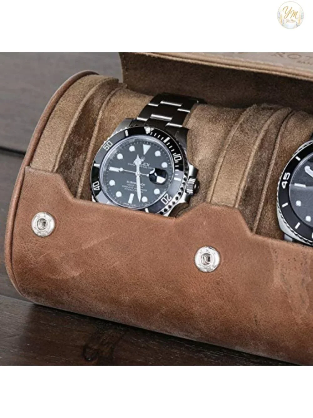 GENUINE LEATHER WATCH ROLL TRAVEL CASE FOR 3 WATCHES PORTABLE PROTECTION
